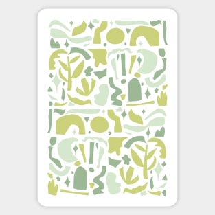 Vintage Aesthetic Minimalist Danish Pastel Abstract Sage Green Design Sticker